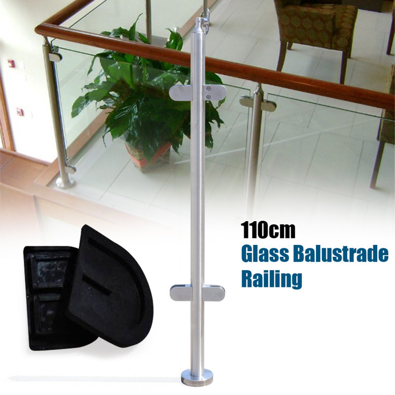 JOYDING 43.3" H Railing Post Stainless Steel Swimming Pool Guardrail